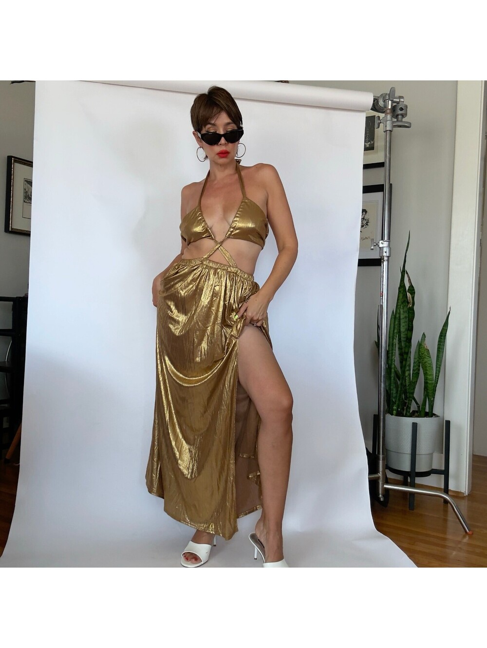 Metallic Maxi Dress